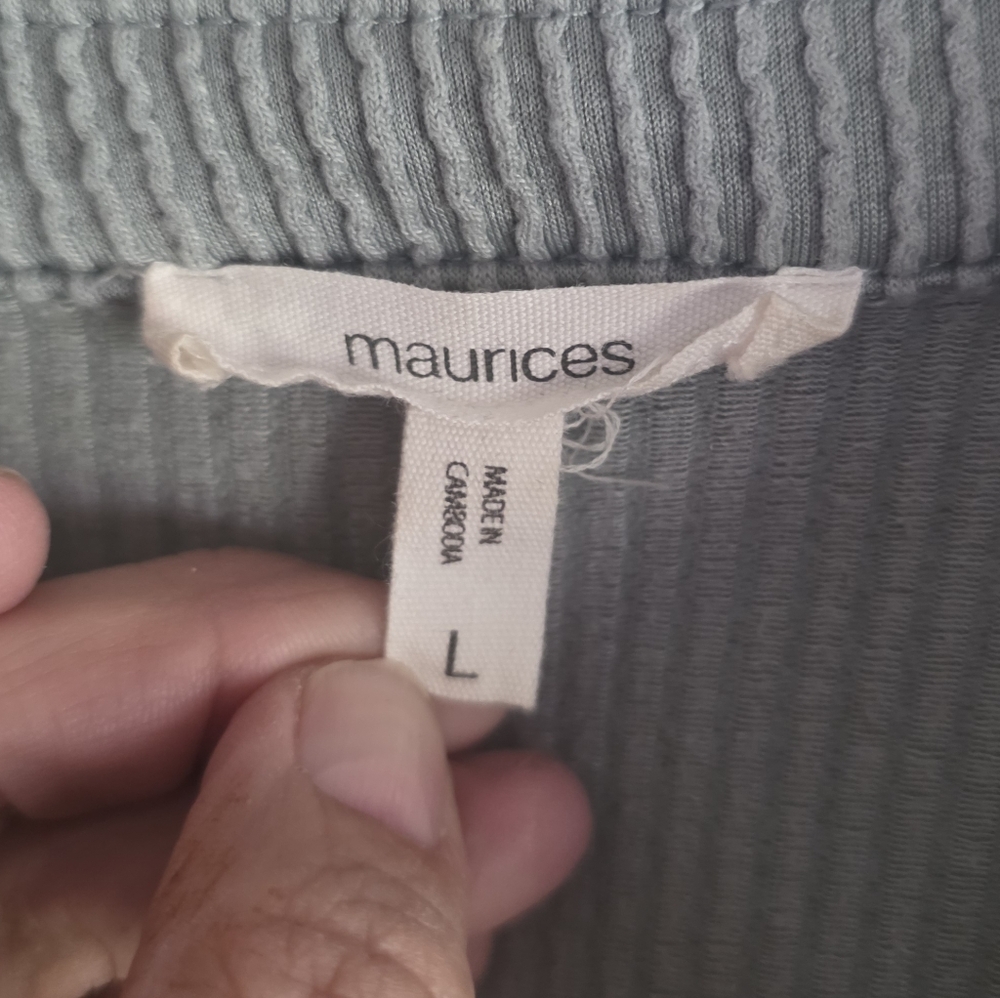 Maurices Lightweight Ribbed Top in Soft Sage - Picture 2 of 2